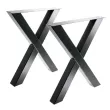 Artikelbild 1 des Artikels “Tischgestell X 80/80 Schwarz matt RAL 9005 | Im Set (2x)“
