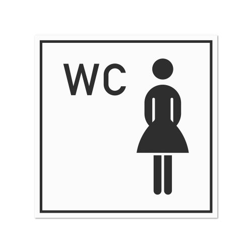 Artikelbild des Artikels “Hinweisschild WC Damen Aufkleber | 10 x 10 cm“